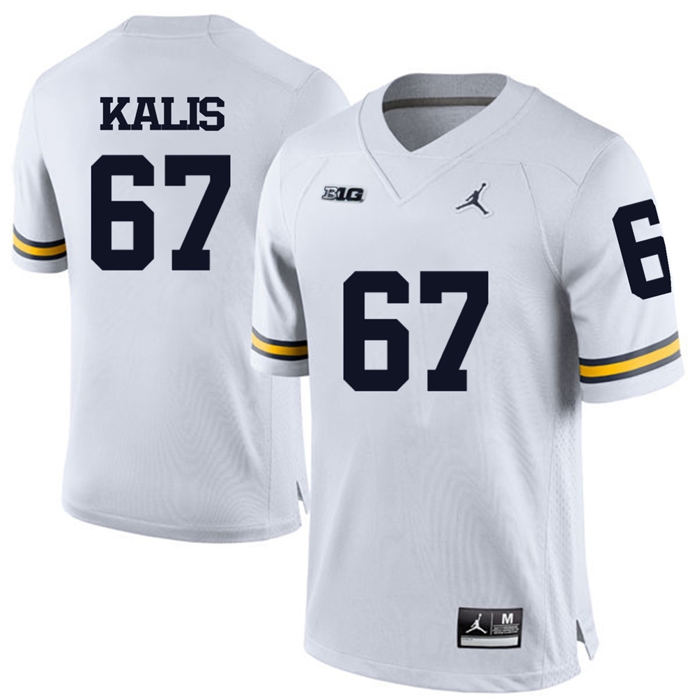 Michigan Wolverines Men's NCAA Kyle Kalis #67 White College Football Jersey DVE6649LF